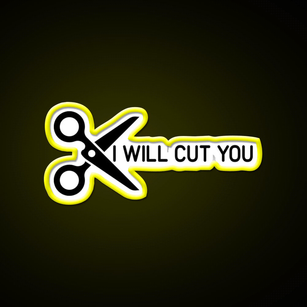 I Will Cut You Barber Shop Haircut Led Neon Sign - Custom LED neon sign front view