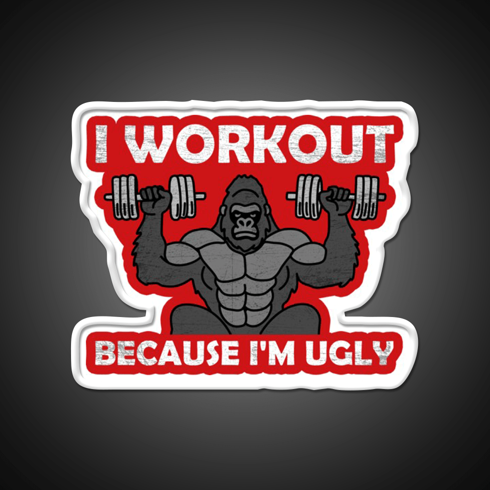 I Workout Because Im Ugly Gym Fitness Led Neon Sign Rgb Color - Shineneon