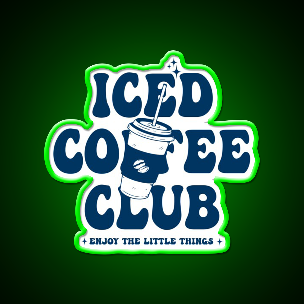 Ice Coffee Club Cafe Led Neon Sign Espresso Bar Art Rgb Color