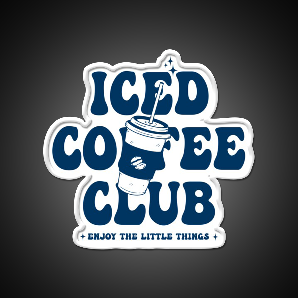 Ice Coffee Club Cafe Led Neon Sign Espresso Bar Art Rgb Color