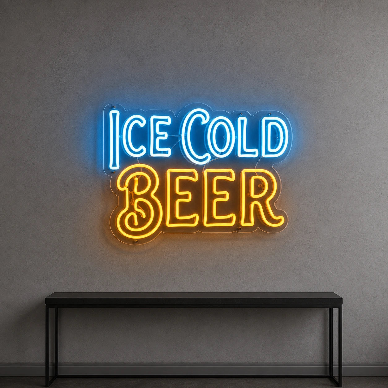 Ice Cold Beer LED Neon Sign Home Garage Wall Decoration size image