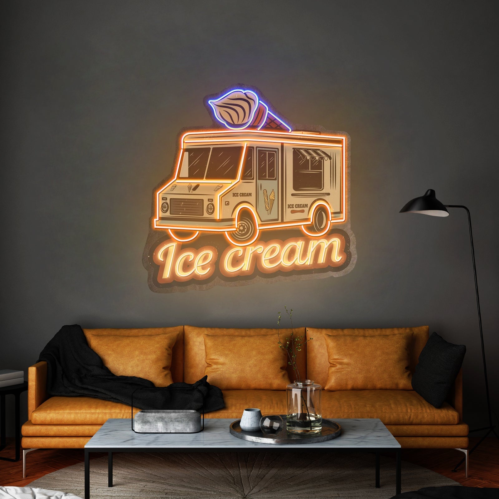 Ice Cream Bus Custom Led Signs Artwork For Sale - Shineneon