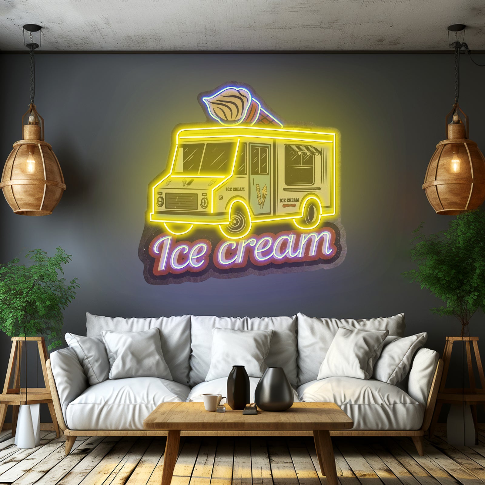 Ice Cream Bus Custom Led Signs Artwork For Sale