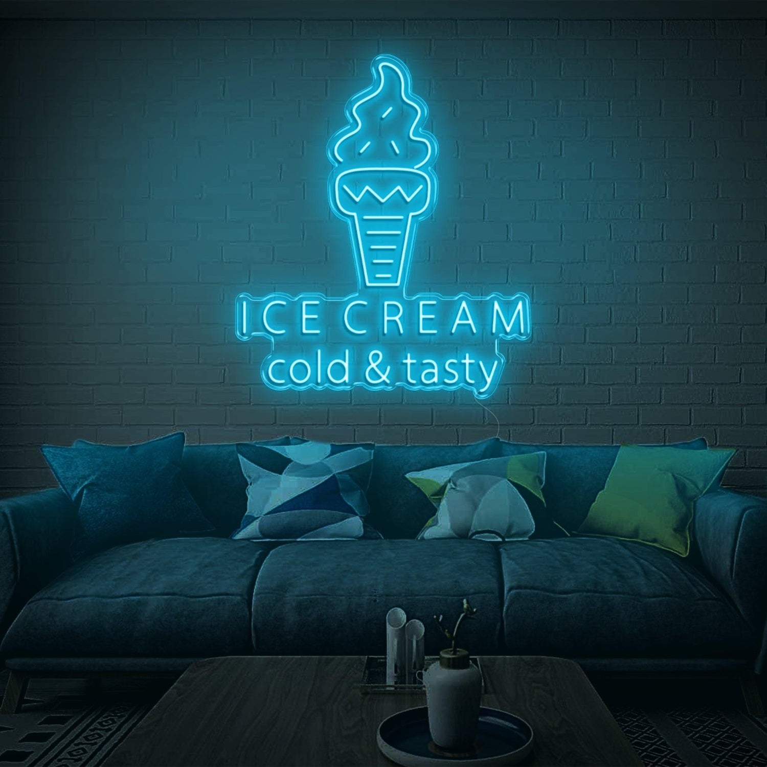 Ice Cream Cold Tasty White Led Neon Sign For Home Decor And Ice Cream Shop | Shineneon