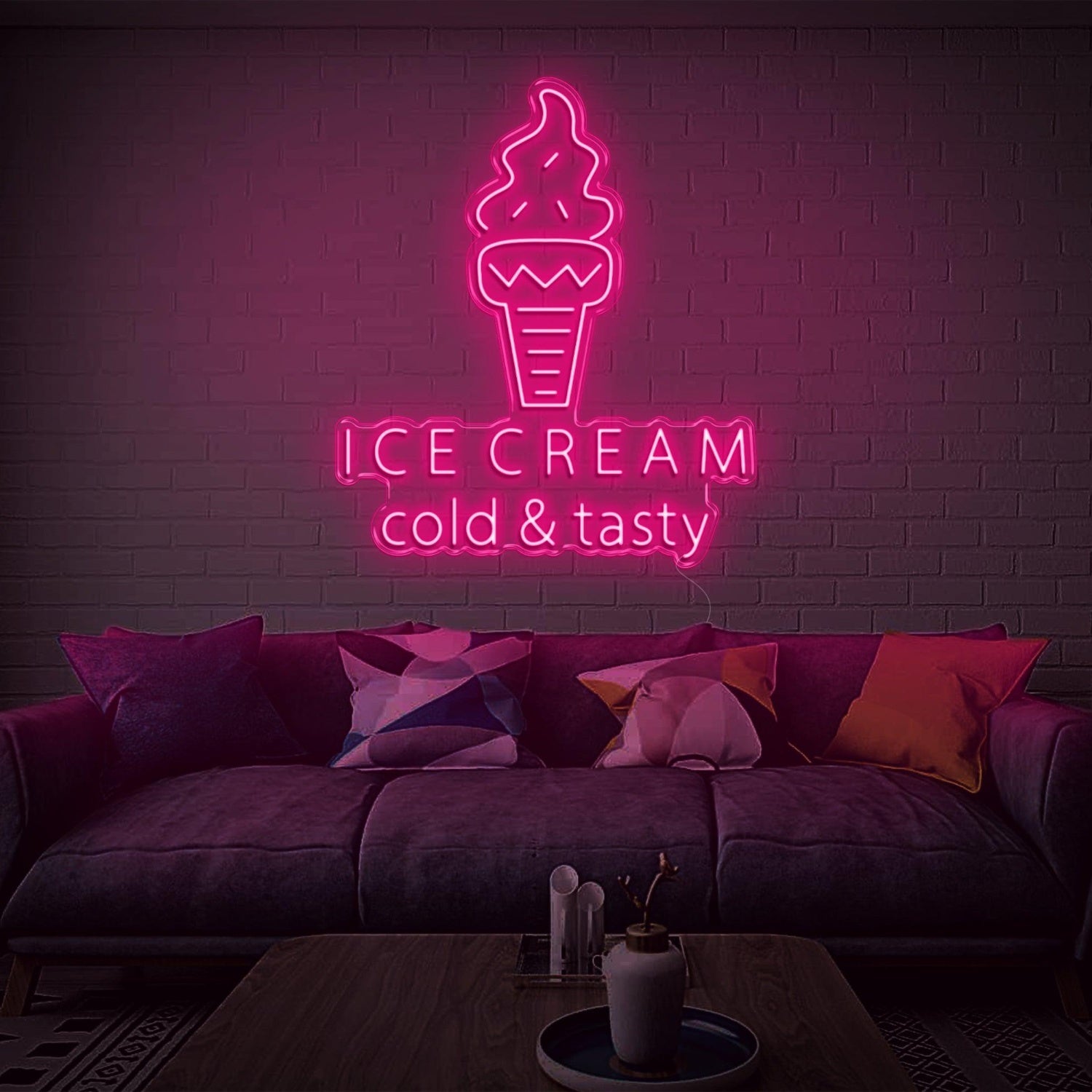 Ice Cream Cold Tasty White Led Neon Sign For Home Decor And Ice Cream Shop | Shineneon