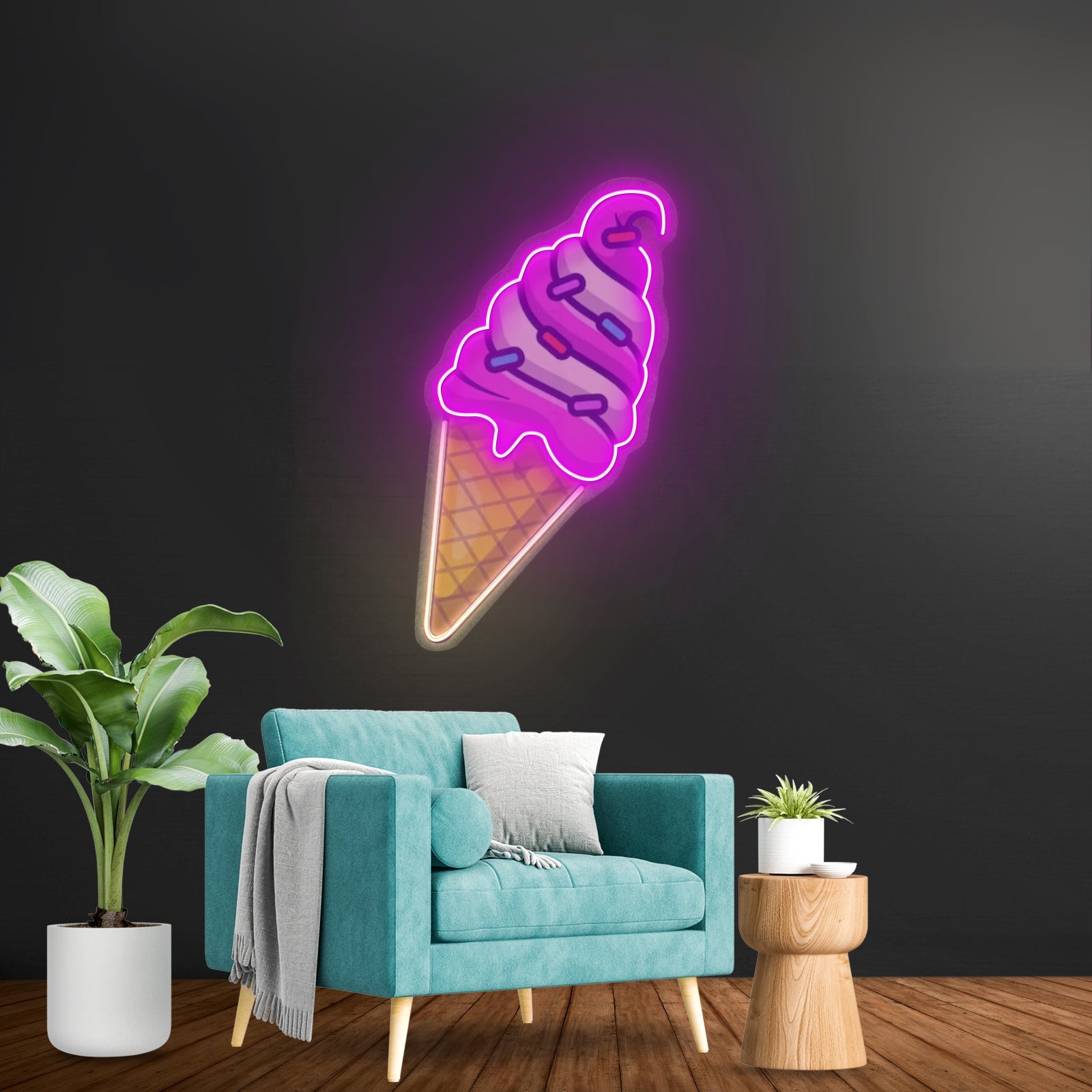 Ice Cream Cone Custom Led Signs Artwork For Sale - Shineneon