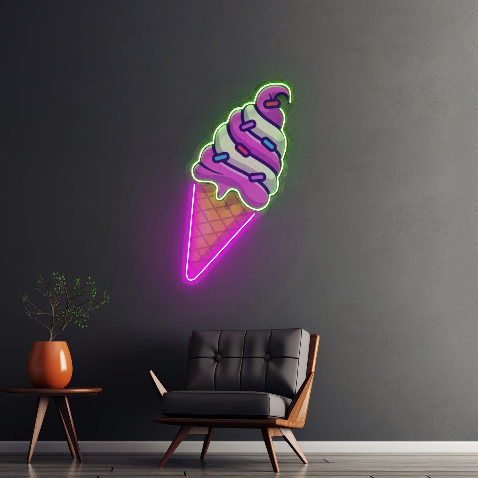 Ice Cream Cone Custom Led Signs Artwork For Sale - Shineneon