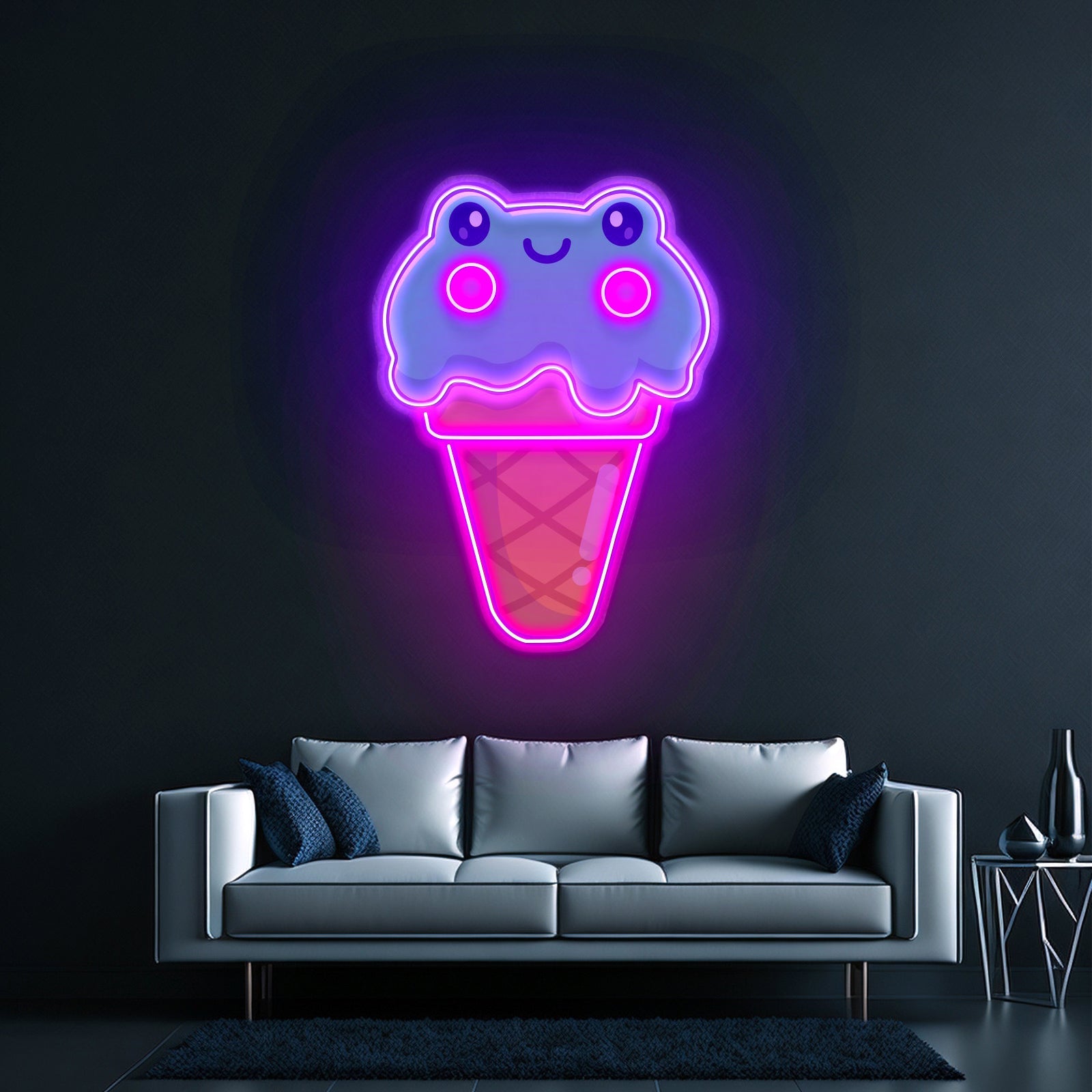 Ice Cream Cone Frog Led Neon Sign Light Custom Led Signs - Shineneon