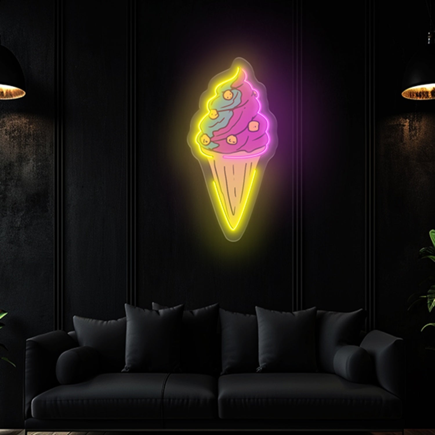 Ice Cream Cone Led Neon Acrylic Artwork | Shineneon