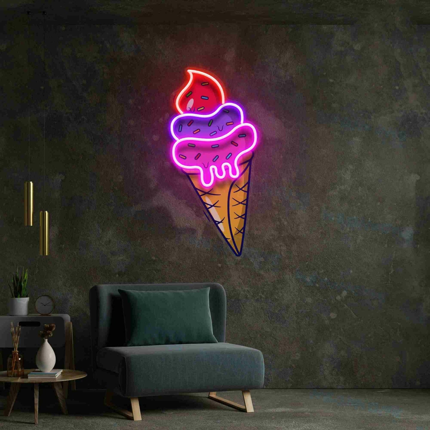 Ice Cream Led Uv Led Neon Sign Neonicecream Shop Decor | Shineneon