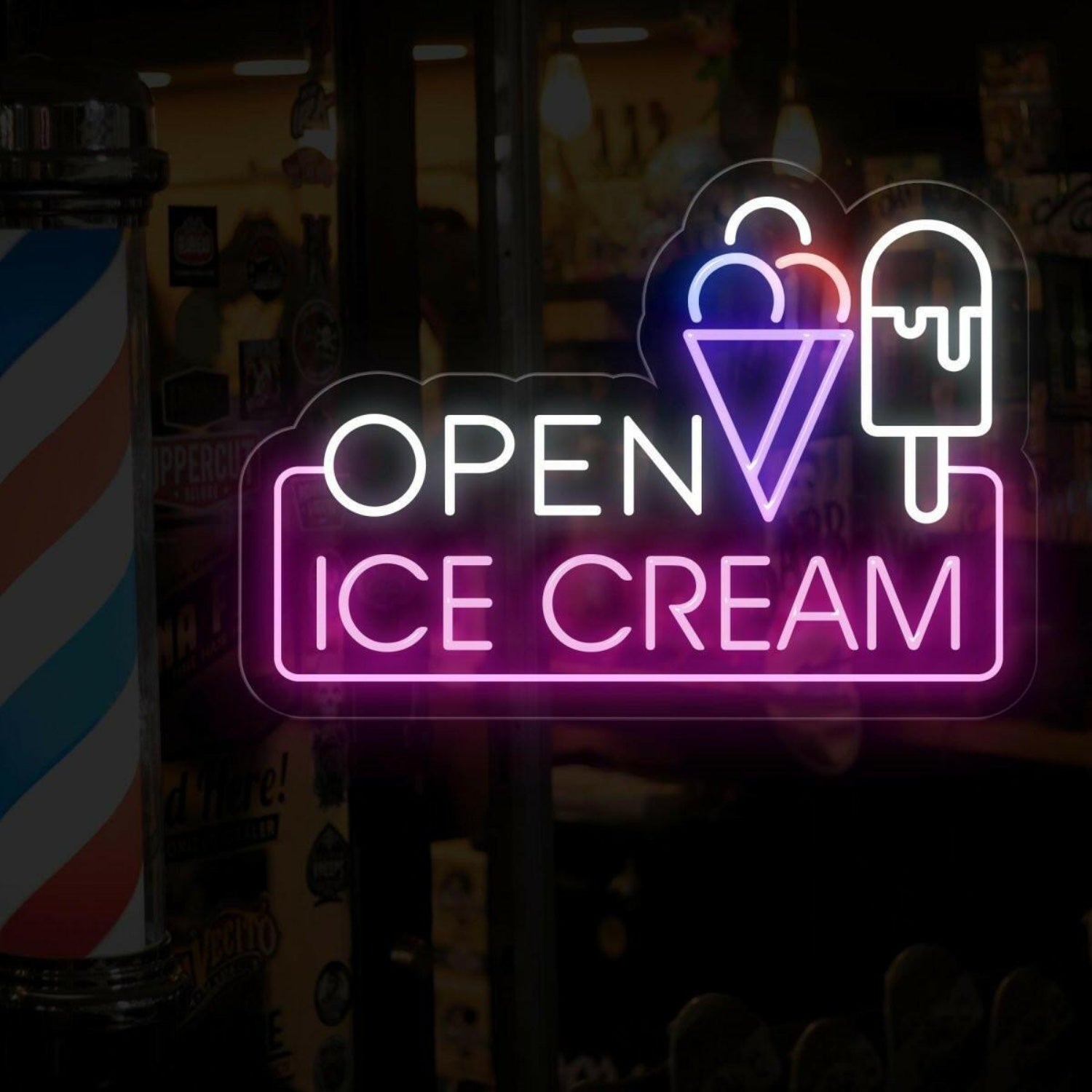 Ice Cream Open Led Neon Sign For Business Neon Signs | Shineneon