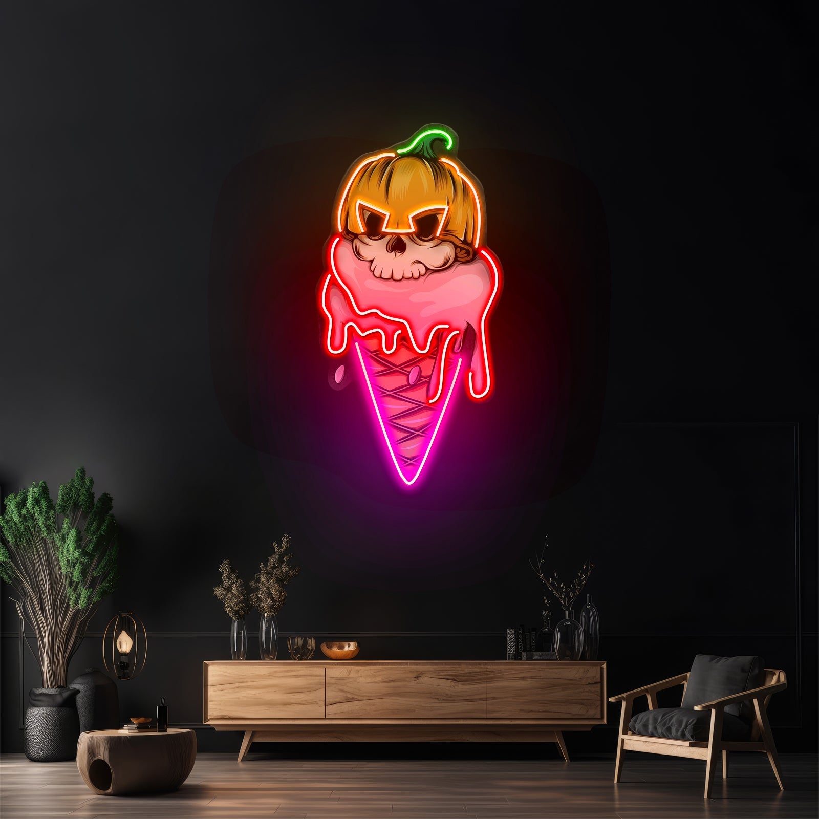 Ice Cream Skull Led Neon Sign Light Custom Led Signs - Shineneon