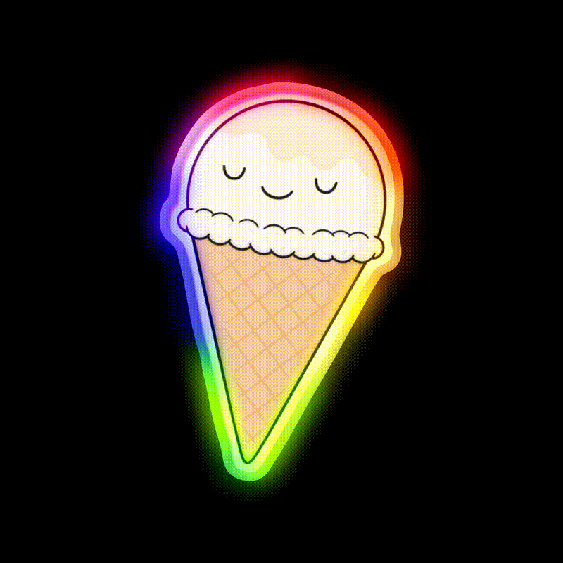 Ice Cream Snack Food Led Neon Sign Rgb Color - LED neon sign close-up detail