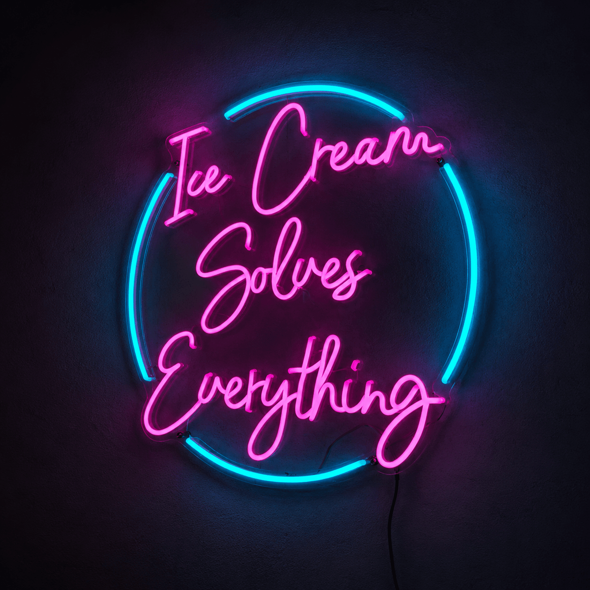 Ice Cream Solves Everything LED Neon Sign Wall Neon Sign - Shineneon