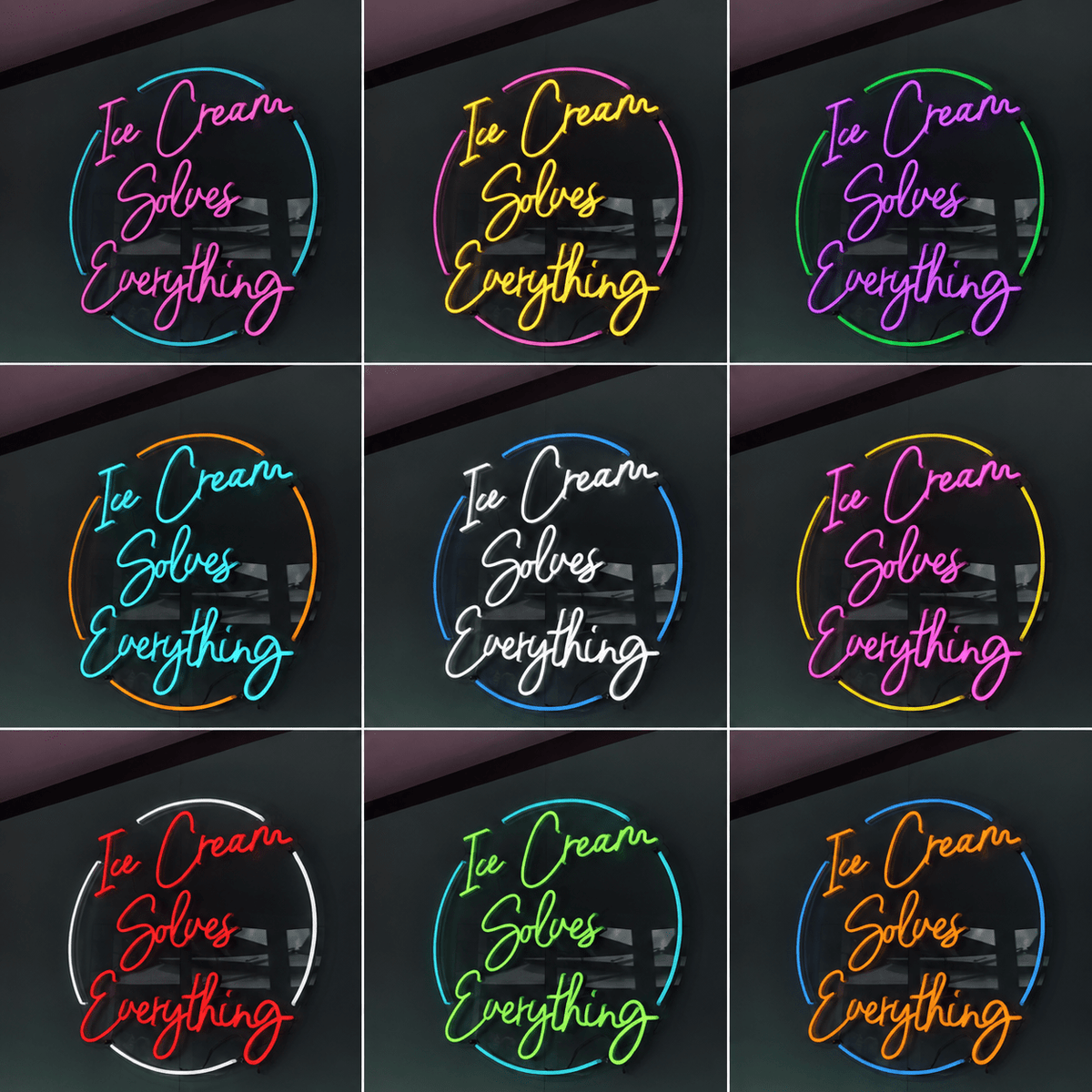 Ice Cream Solves Everything LED Neon Sign Wall Neon Sign - Shineneon