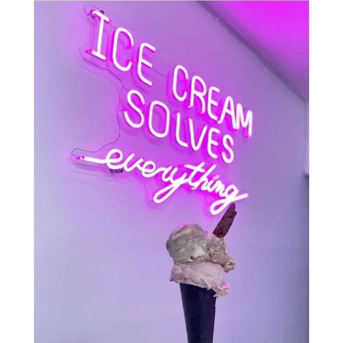 Ice Cream Solves Everything Led Sign Business Neon Sign - Shineneon