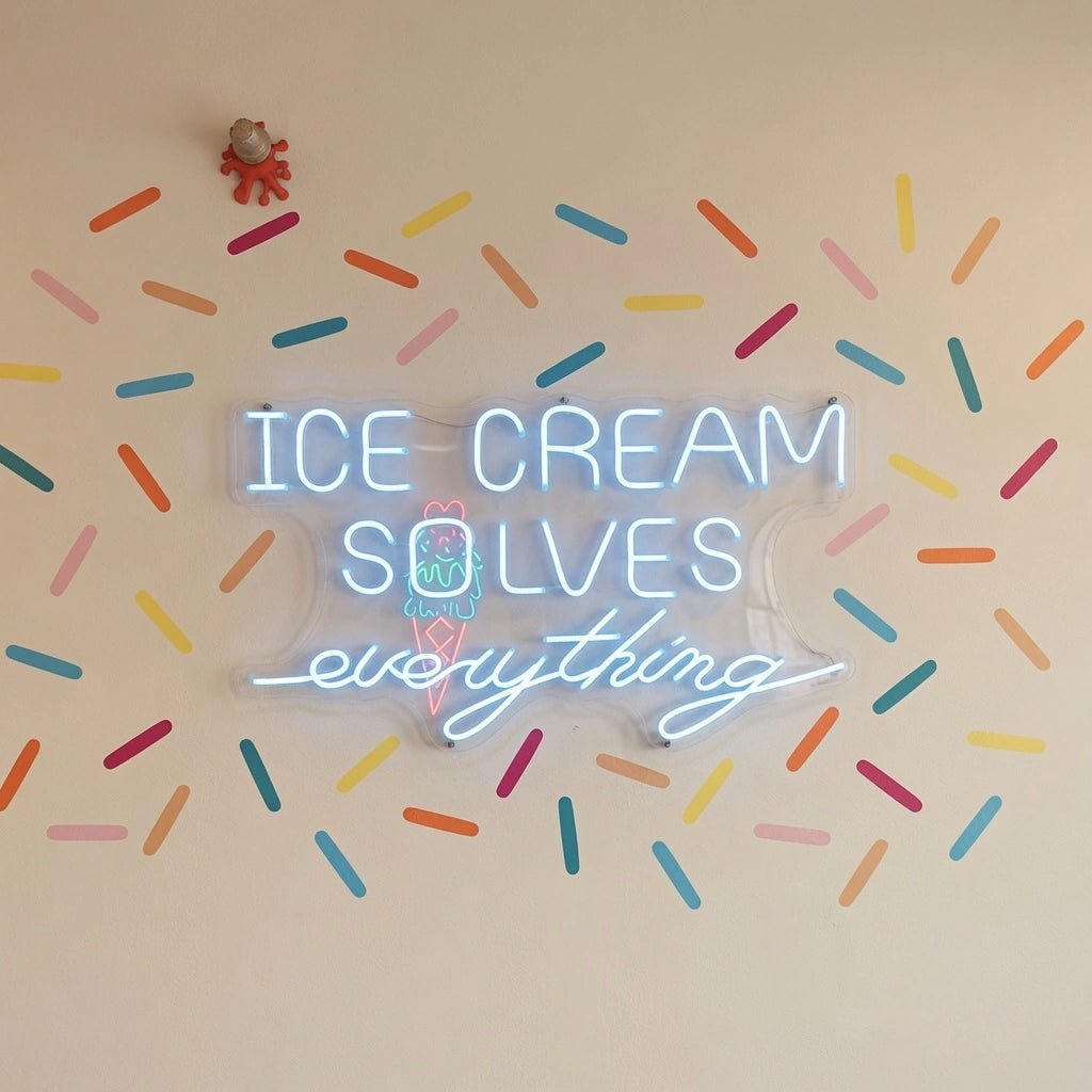 Ice Cream Solves Everything Wall Decor LED Neon Sign - Shineneon