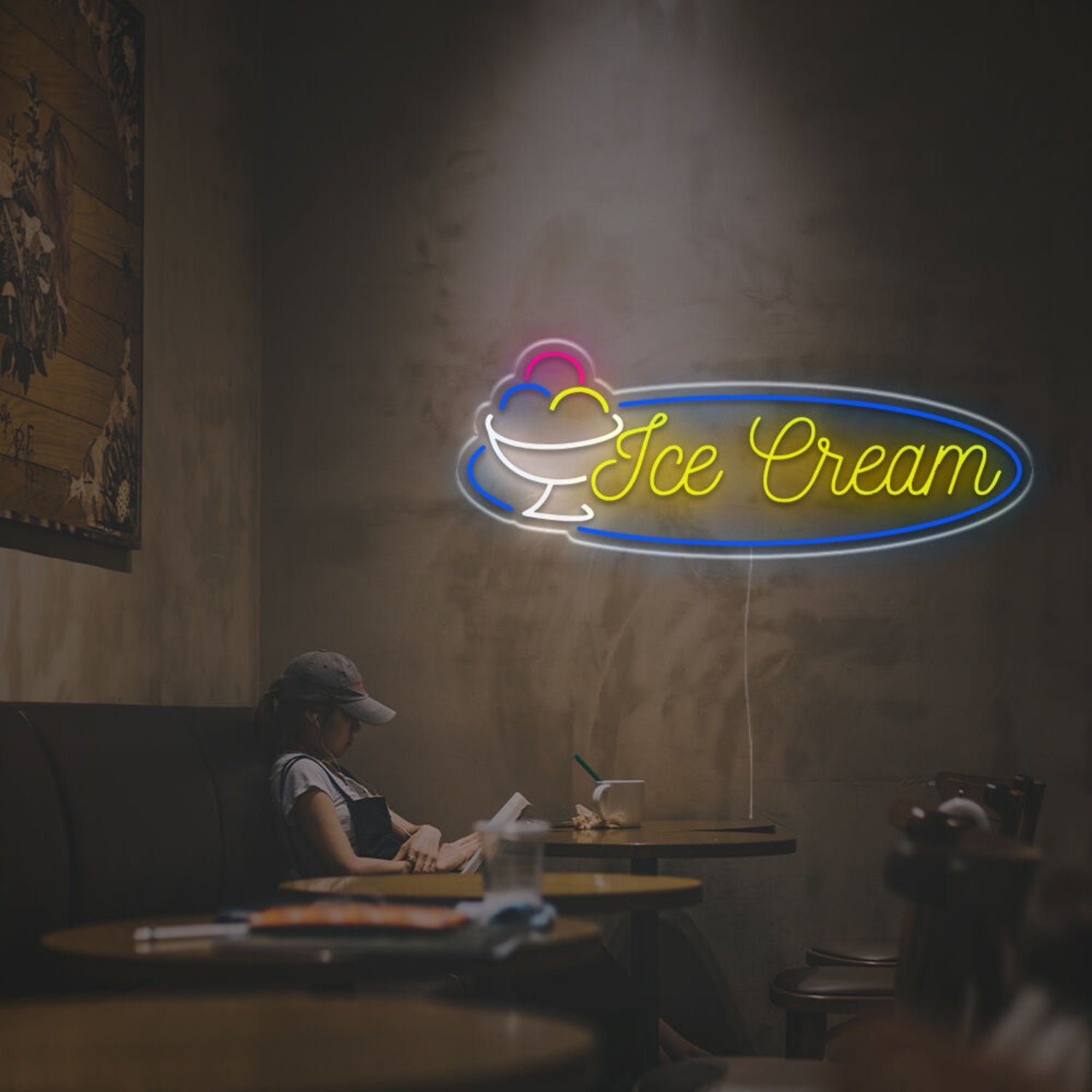 Ice Cream With Three Color Ice Cream Ball Led Neon Sign | Shineneon