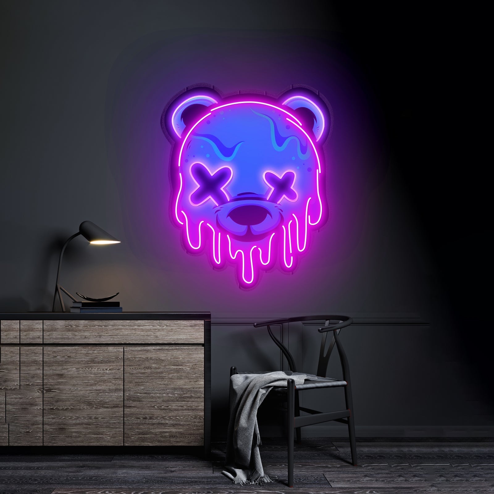 Ice Head Bear Led Neon Acrylic Artwork For Sale - Shineneon