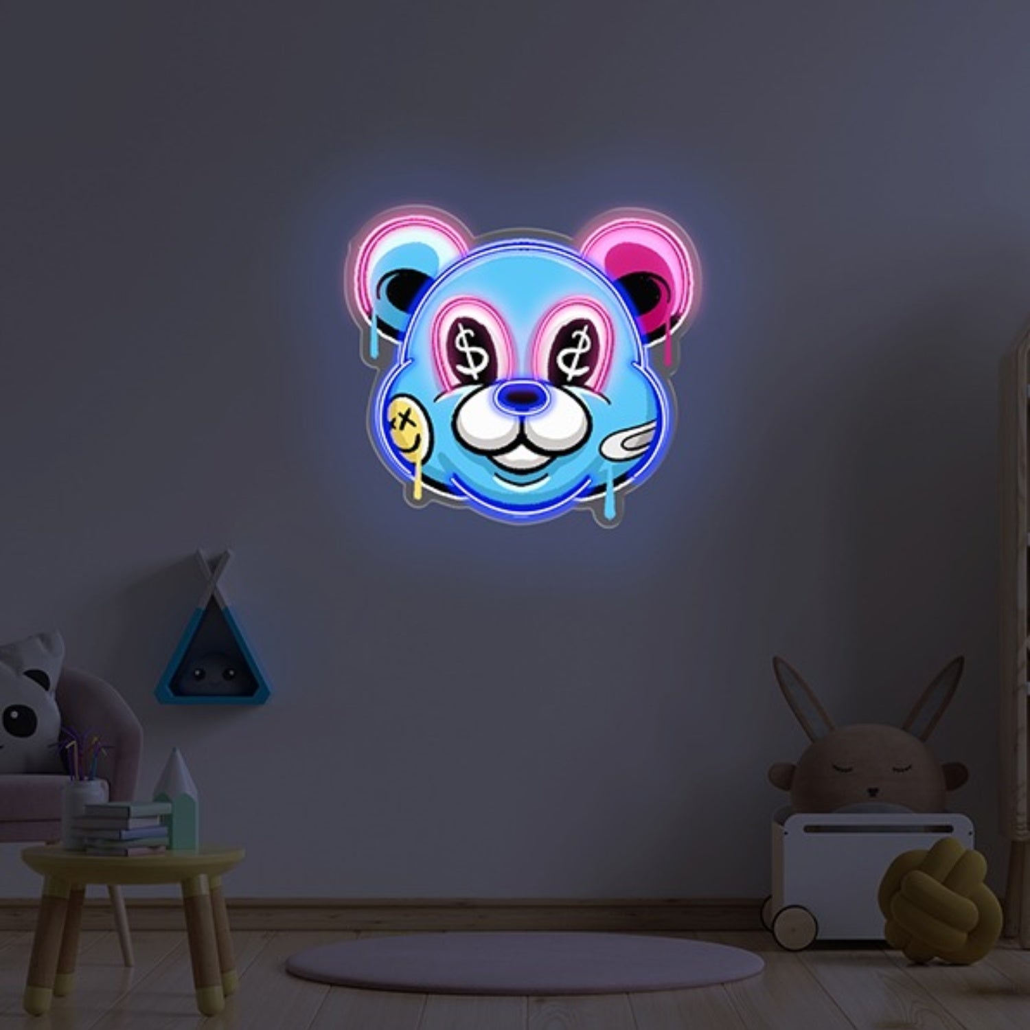 Ice Head Bear Uv Print Led Neon Sign Wall Art Decor | Shineneon