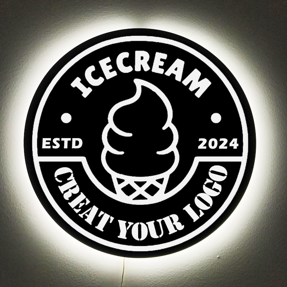 Icecream Sign Acrylic Business Logo Sign - Shineneon