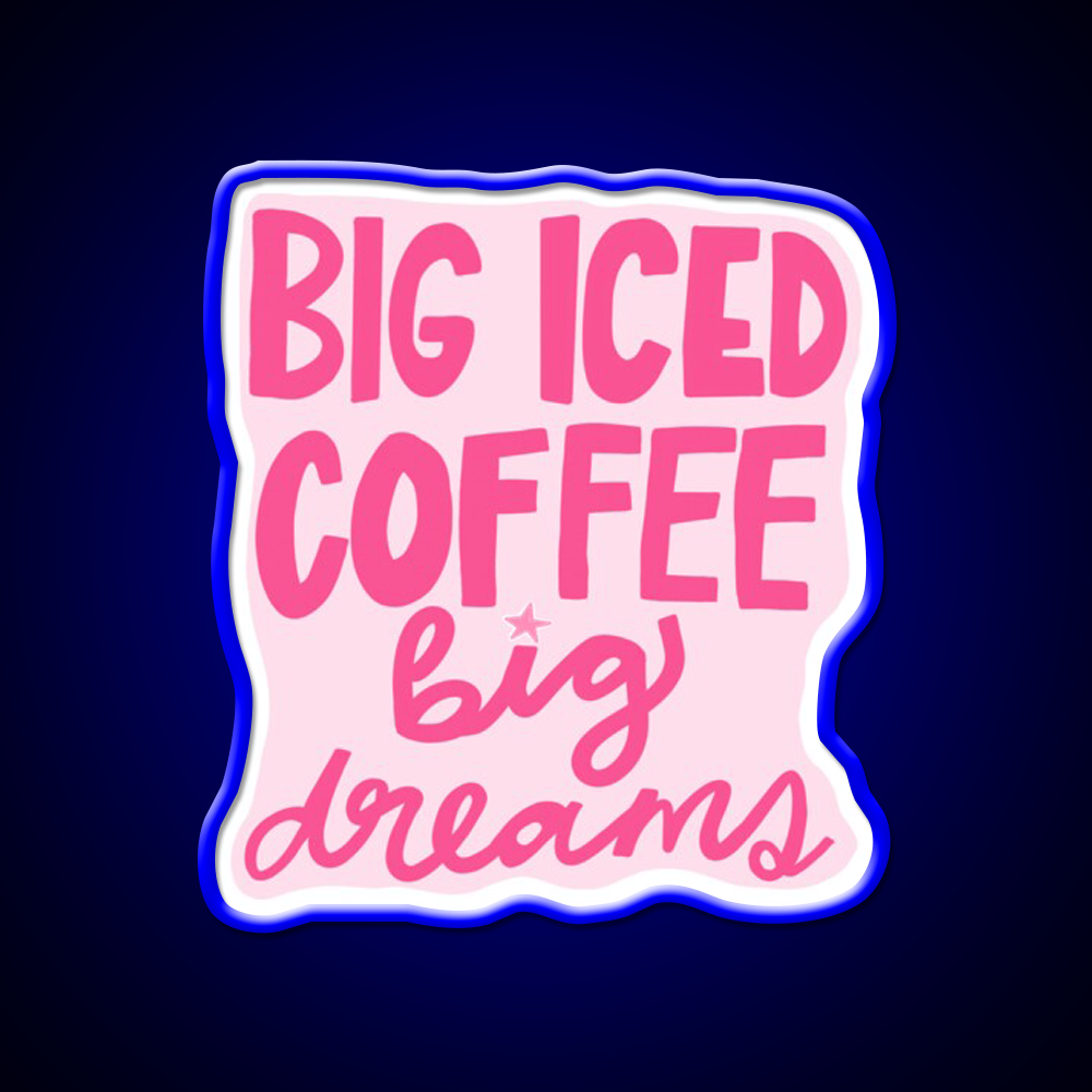 Iced Coffee Cafe Led Neon Sign Espresso Bar Art Rgb Color