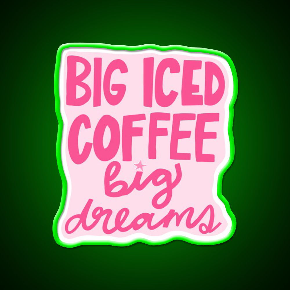Iced Coffee Cafe Led Neon Sign Espresso Bar Art Rgb Color