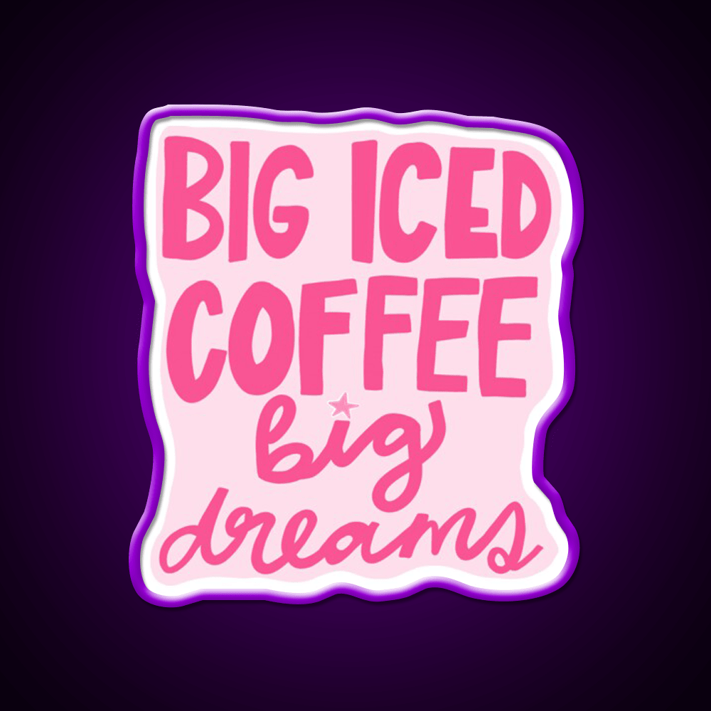 Iced Coffee Cafe Led Neon Sign Espresso Bar Art Rgb Color - Shineneon