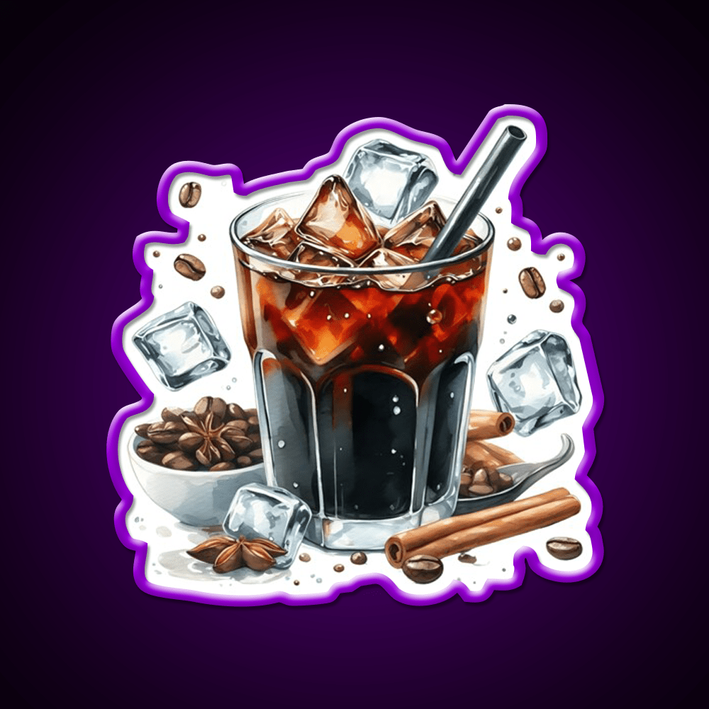 Iced Coffee Cold Brew Cafe Led Neon Sign Espresso Bar Art Rgb Color - Shineneon