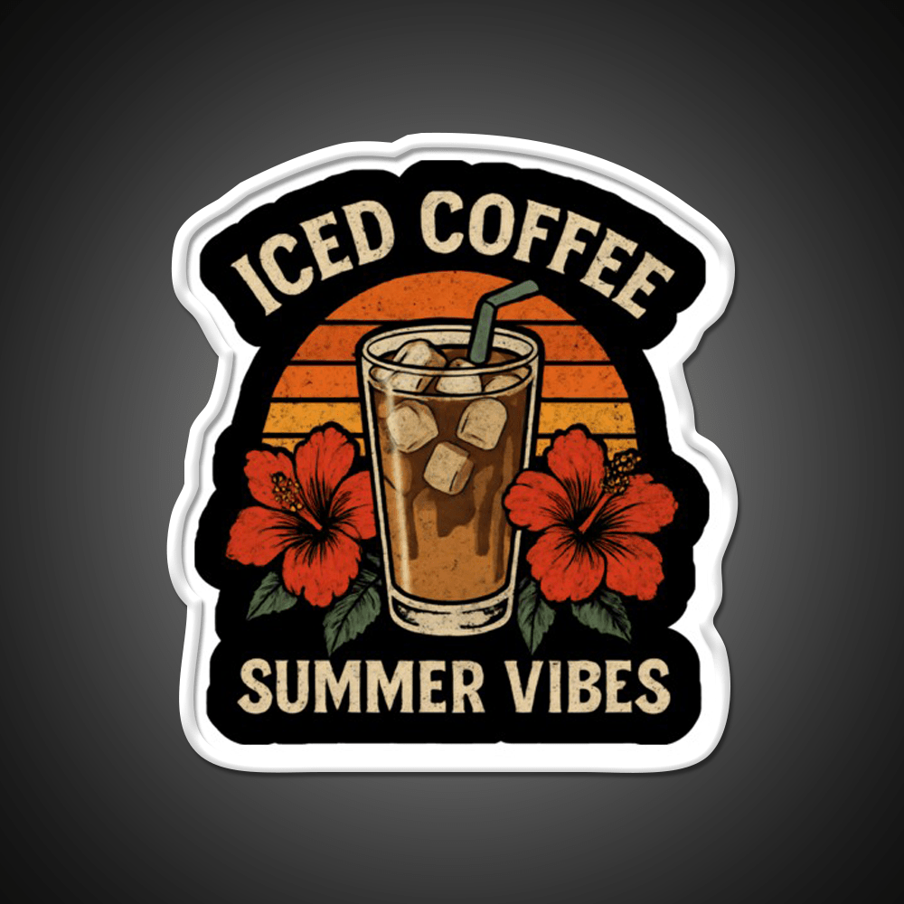 Iced Coffee Summer Vibes Cafe Led Neon Sign Espresso Bar Art Rgb Color - Shineneon