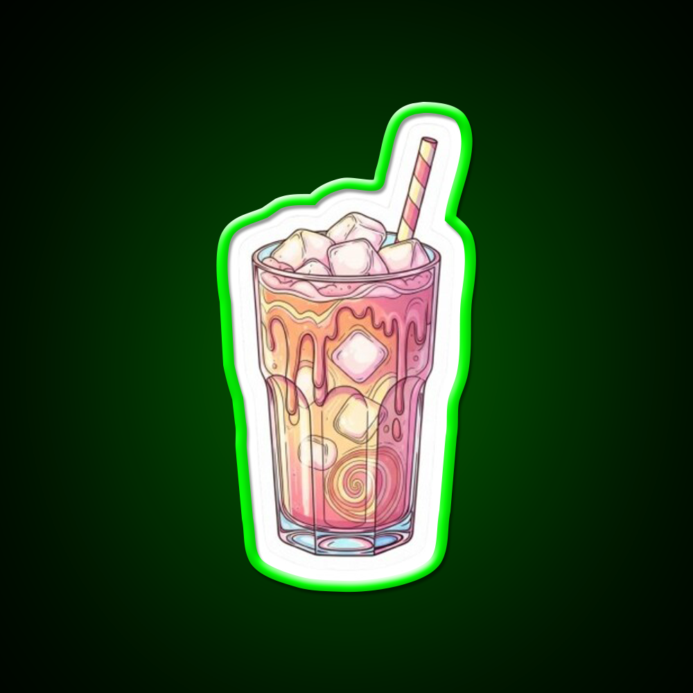 Iced Coffee Vibes Art Cafe Led Neon Sign Espresso Bar Art Rgb Color