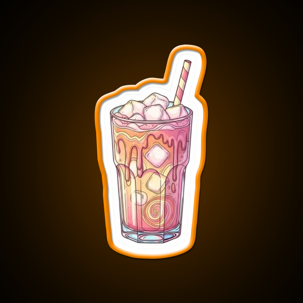 Iced Coffee Vibes Art Cafe Led Neon Sign Espresso Bar Art Rgb Color