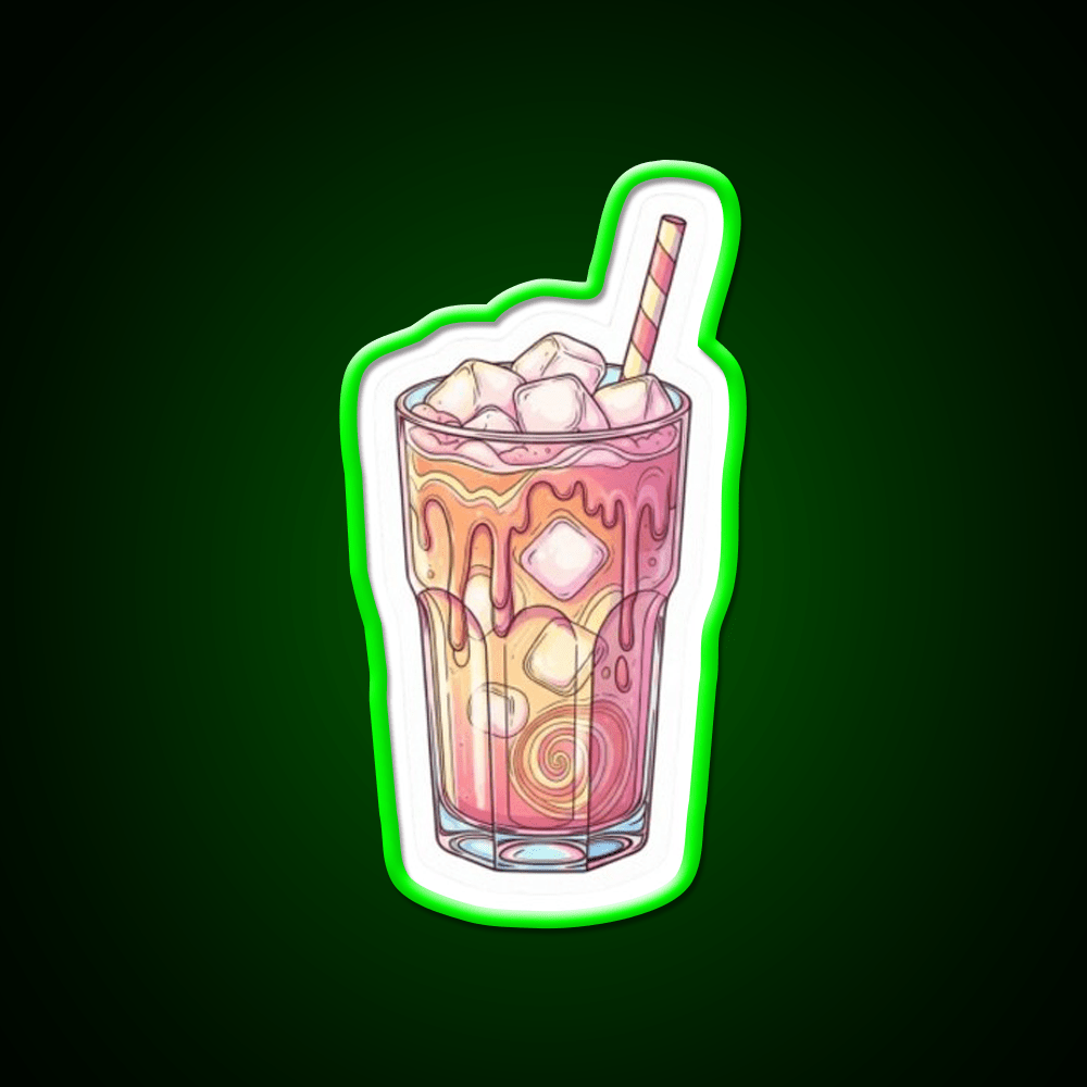 Iced Coffee Vibes Art Cafe Led Neon Sign Espresso Bar Art Rgb Color - Shineneon