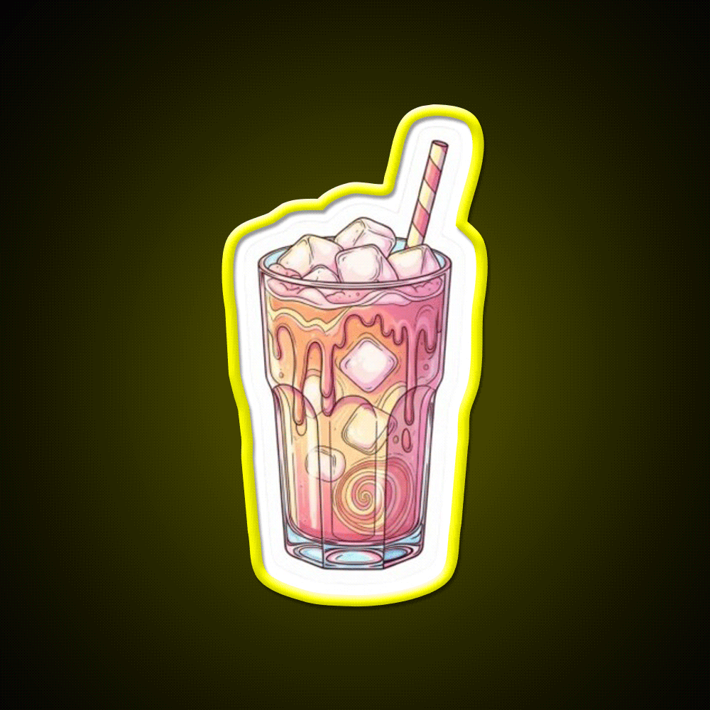 Iced Coffee Vibes Art Cafe Led Neon Sign Espresso Bar Art Rgb Color