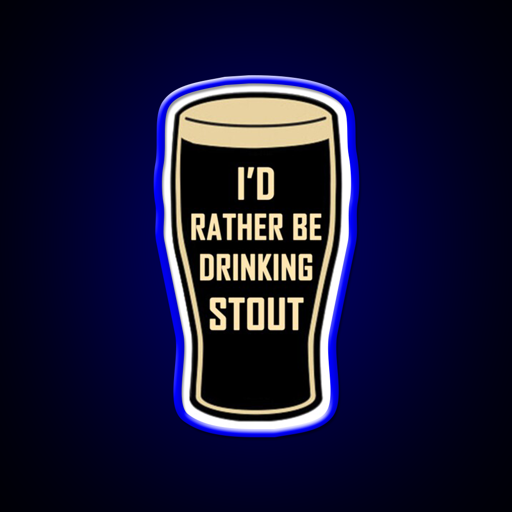Id Rather Be Drinking Stout Craft Beer Design Beer Bar Decor Led Neon Sign Rgb Color - LED neon sign view 5