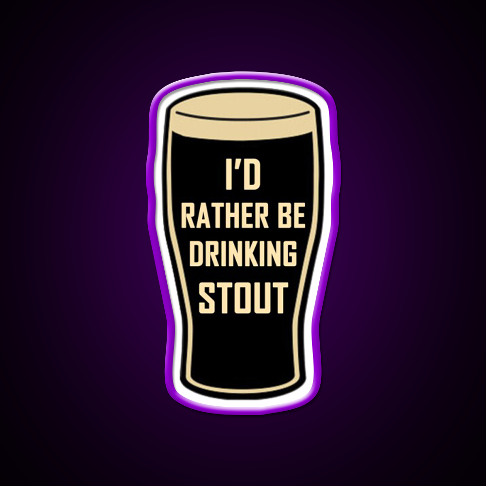 Id Rather Be Drinking Stout Craft Beer Design Beer Bar Decor Led Neon Sign Rgb Color - LED neon sign view 9