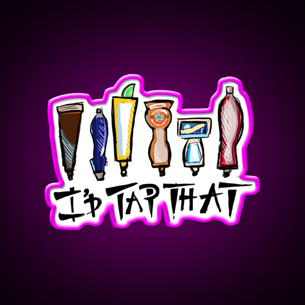 Id Tap That Beer Bar Decor Led Neon Sign Rgb Color - Neon sign mounted on wall in room