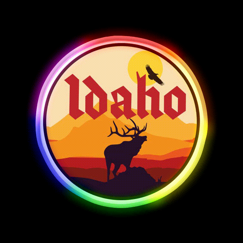 Idaho Elk Beer Bar Decor Led Neon Sign Rgb Color - LED neon sign close-up detail