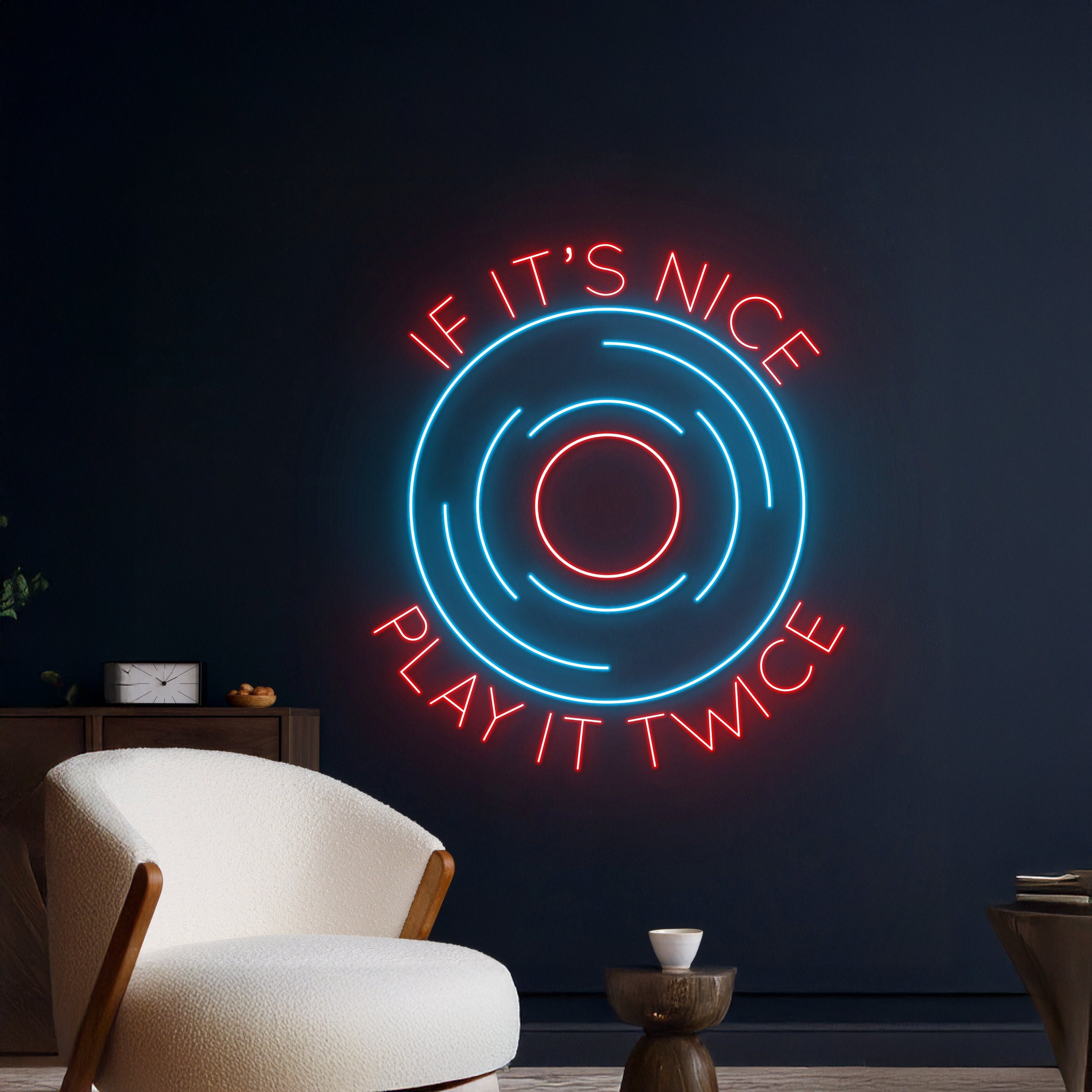 If Its Nice Play It Twice Record Led Sign | Shineneon