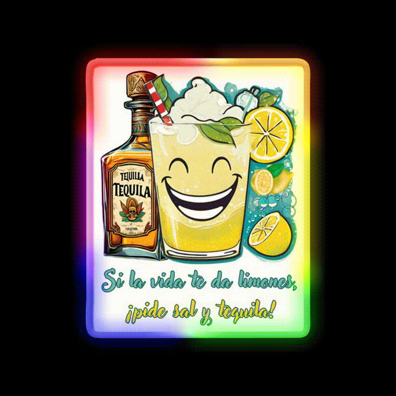 If Life Gives You Lemons Ask For Salt And Tequila Tequila Led Neon Sign Rgb Color - LED neon sign close-up detail