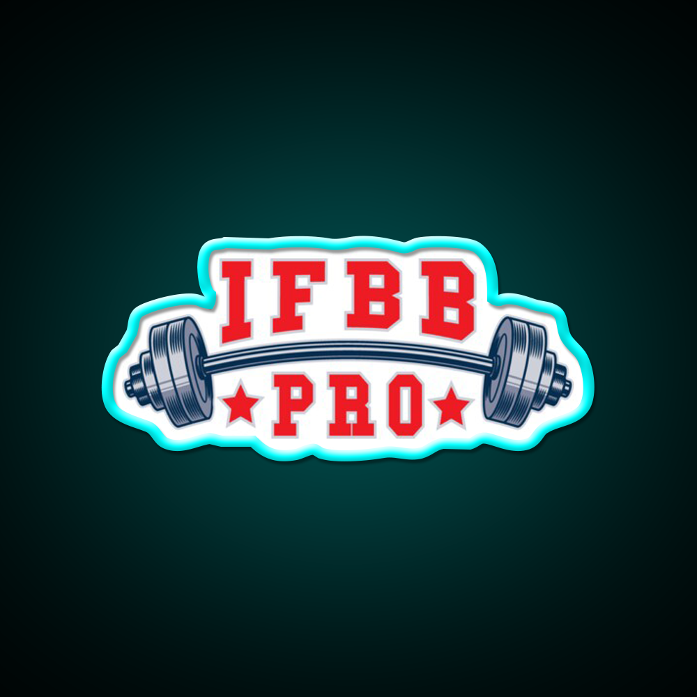 Ifbb Pro Barbell Design Gym Fitness Led Neon Sign By Designs Rgb Color - Size and dimension reference