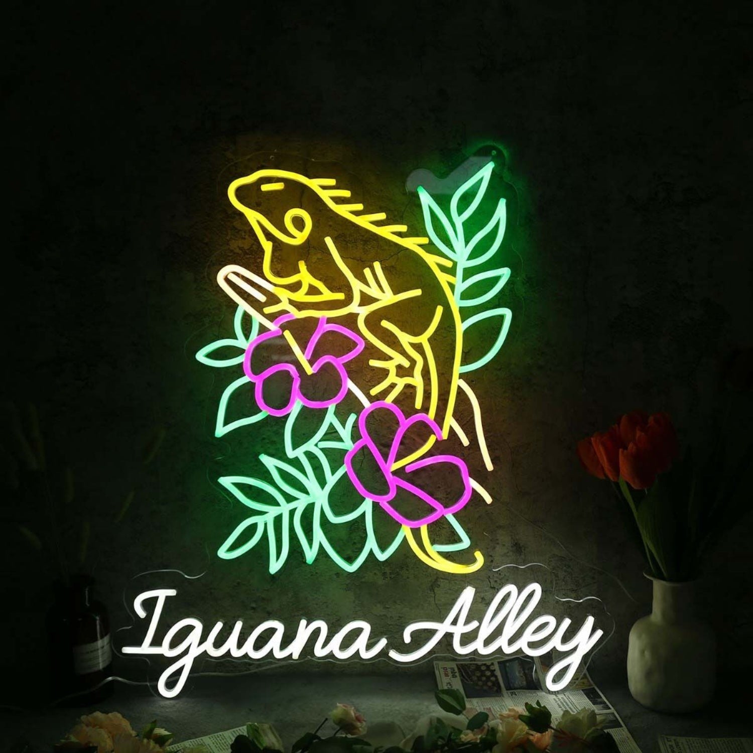 Iguana Alley Led Neon Sign For Animal And Whimsical Decor - Shineneon