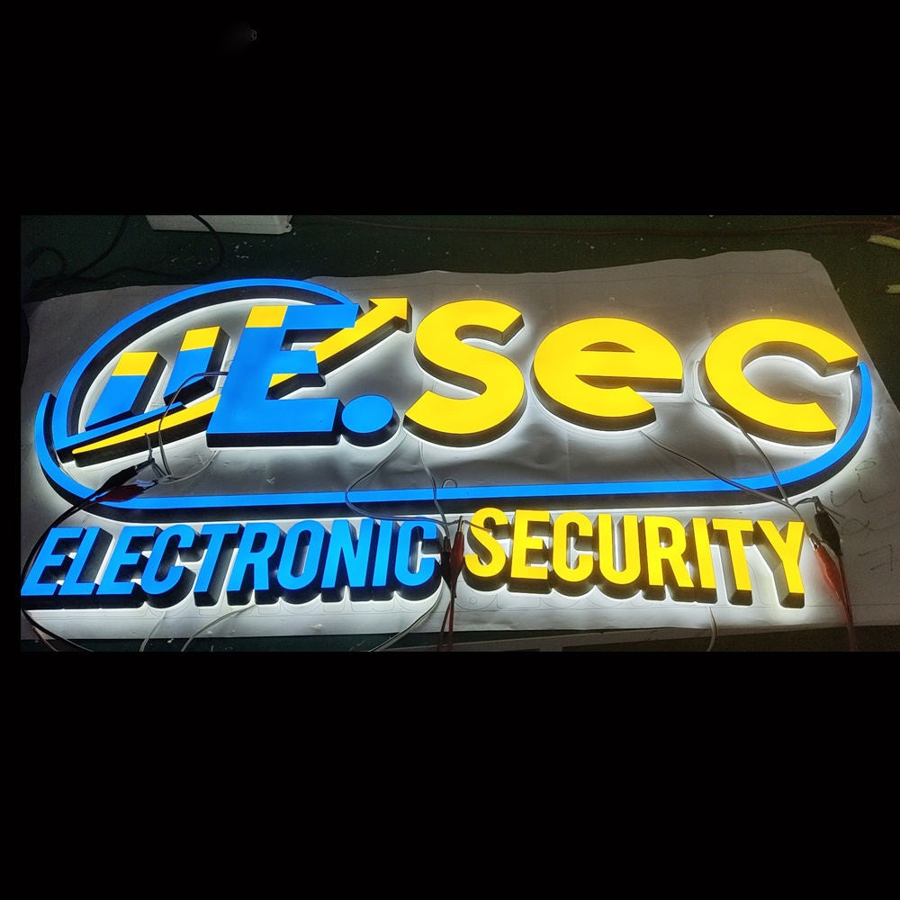 Iie Sec Electronic Security 3D Frontlit And Backlit Channel Letter Led Light Sign