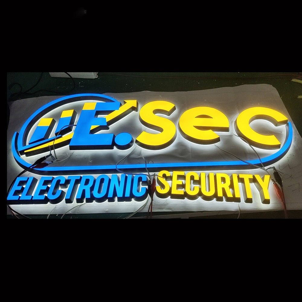 Iie Sec Electronic Security 3D Frontlit And Backlit Channel Letter Led Light Sign - Shineneon