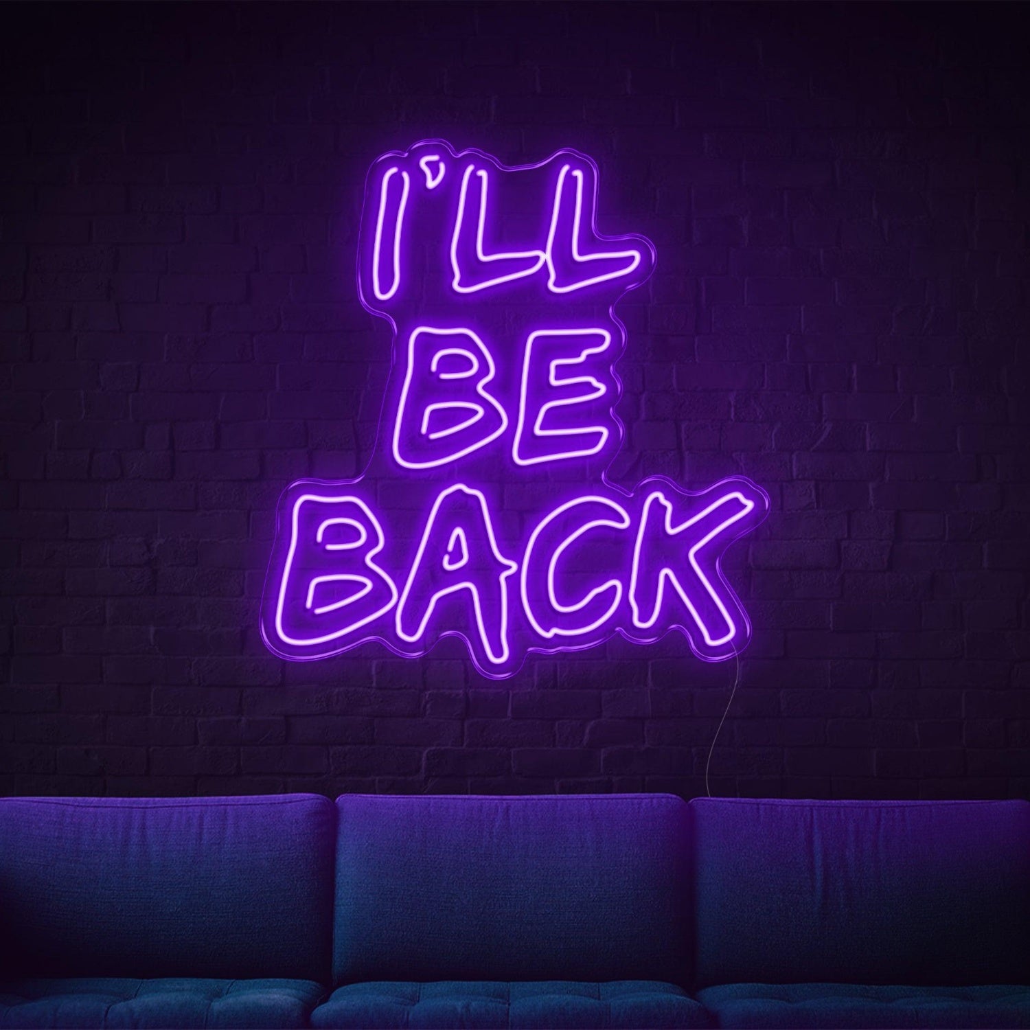 Ill Be Back Purple Glow Led Neon Sign For Home Bar Decor | Shineneon