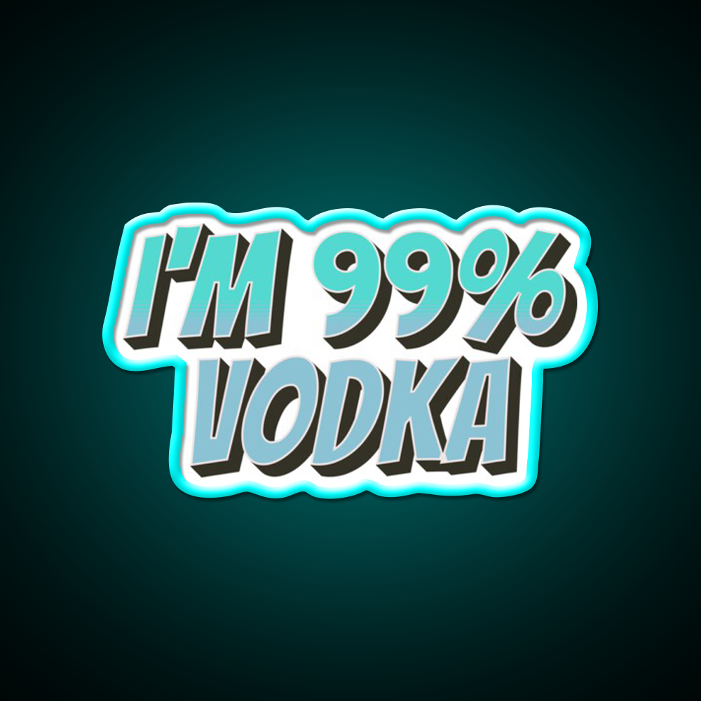Im 99 Persent Vodka Man Cave Bar Led Neon Sign Rgb Color - Size and dimension reference