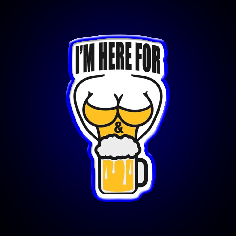 Im Here For Boobs And Beer Bar Decor Led Neon Sign Rgb Color - LED neon sign view 5