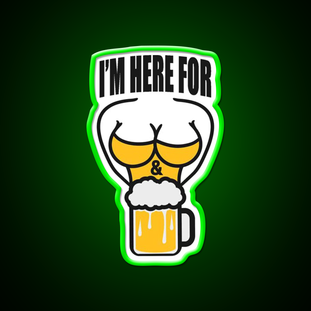 Im Here For Boobs And Beer Bar Decor Led Neon Sign Rgb Color - LED neon sign view 8