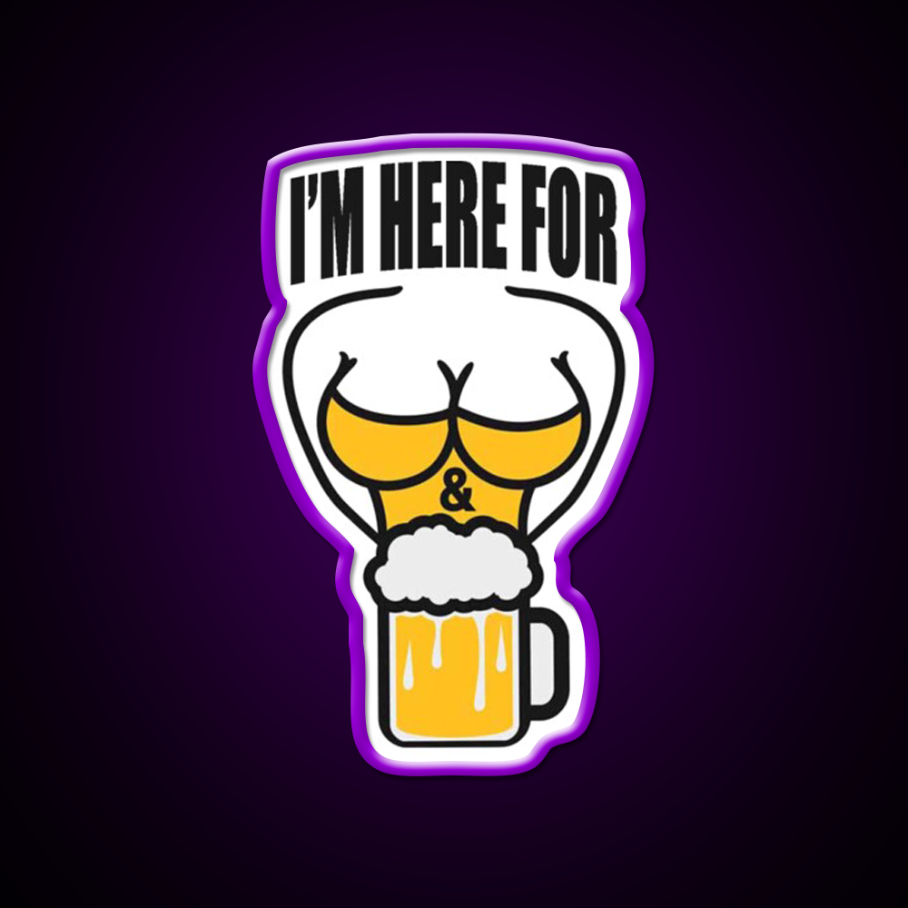 Im Here For Boobs And Beer Bar Decor Led Neon Sign Rgb Color - LED neon sign view 9