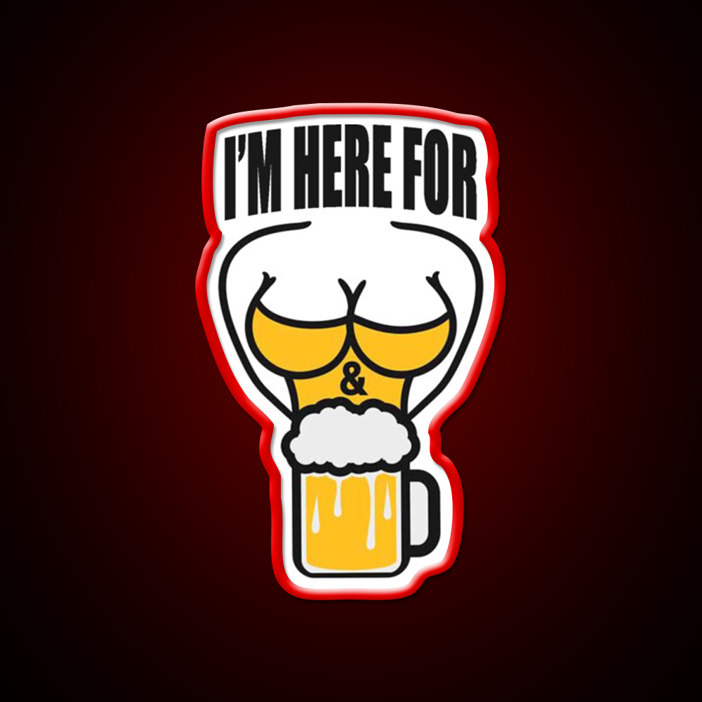Im Here For Boobs And Beer Bar Decor Led Neon Sign Rgb Color - LED neon sign view 10